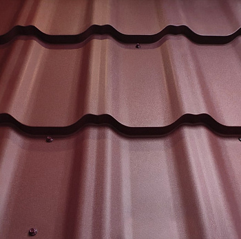 Металлочерепица Grand Line Kvinta Plus Satin Matt RAL 3005 Красное вино